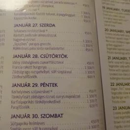 Napfényes Étterem & Cukrászda - Ferenciek tere Budapest - Étlap/itallap